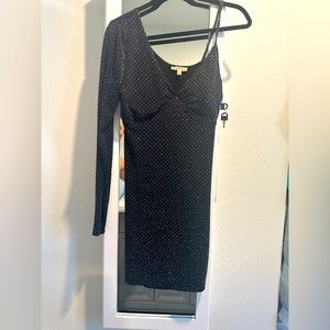 One shoulder black COCKTAIL miniDRESS worn 1x